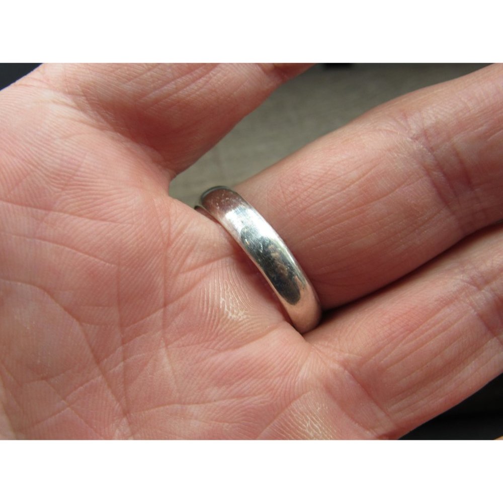 Size 9.75 Sterling Silver Basic Plain Band Ring V… - image 3